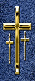 Gold 3 Crosses Shimmer Blue